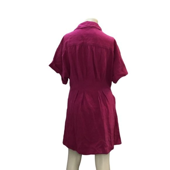 Free People Linen Sensual Safari Red Berry Wrap Dress Size Large NWT Women's - Picture 5 of 10
